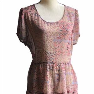 SHEER FLORAL TOP-SZ 14-LABEL BE-NWOT